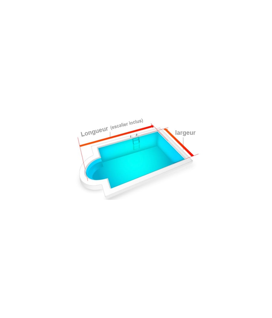 Bâche à bulles 300 microns piscine Rectangulaire avec escalier (sur mesure)