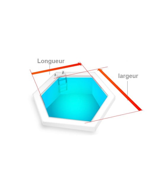 Bâche opaque pour piscine enterrée Hexagonale (sur mesure)
