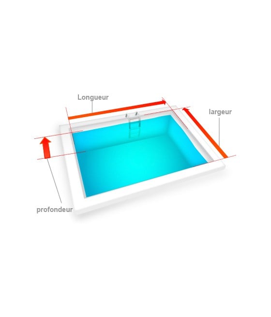 Liner piscine 75/100 Rectangulaire Fond Plat bleu clair (sur mesure)