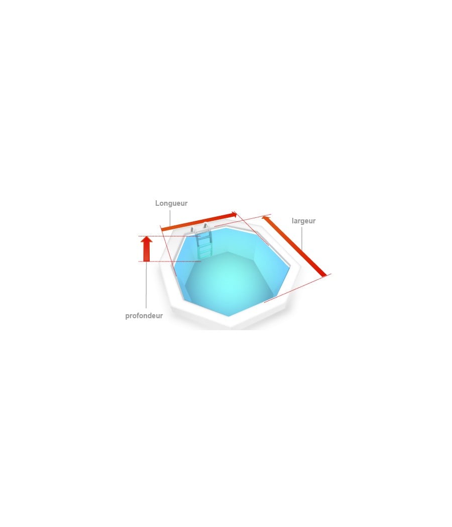 Liner piscine 75/100 bleu clair pour piscine Octogonale (sur mesure)