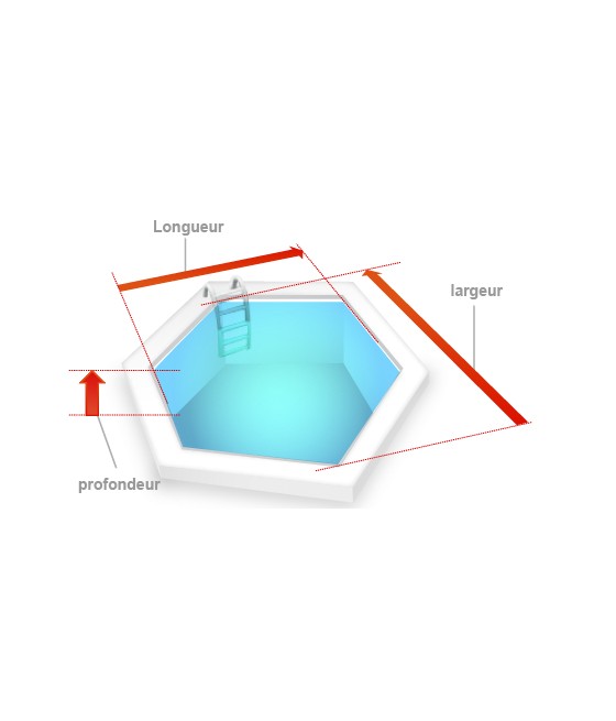 Liner piscine 75/100 bleu foncé pour piscine Hexagonale (sur mesure)