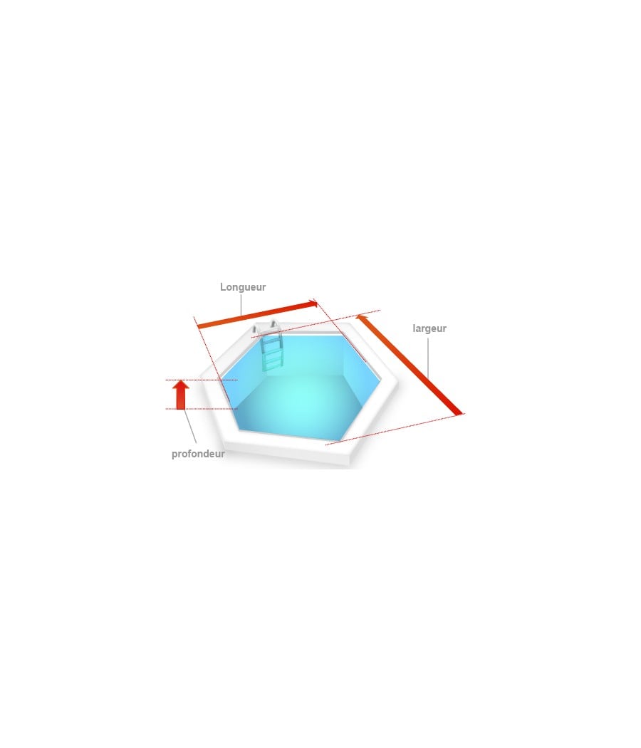 Liner piscine 75/100 blanc pour piscine Hexagonale (sur mesure)