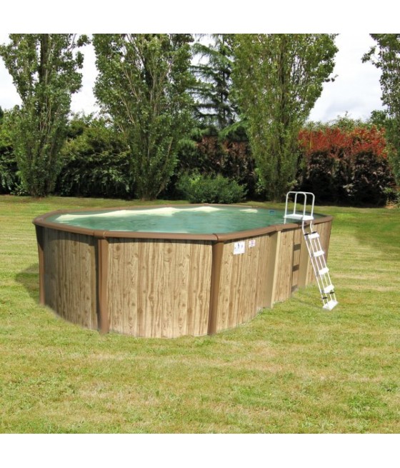 Piscine hors sol Freedom aspect Bois Ovale 6.71mx3.66m H 1.32m + bâche