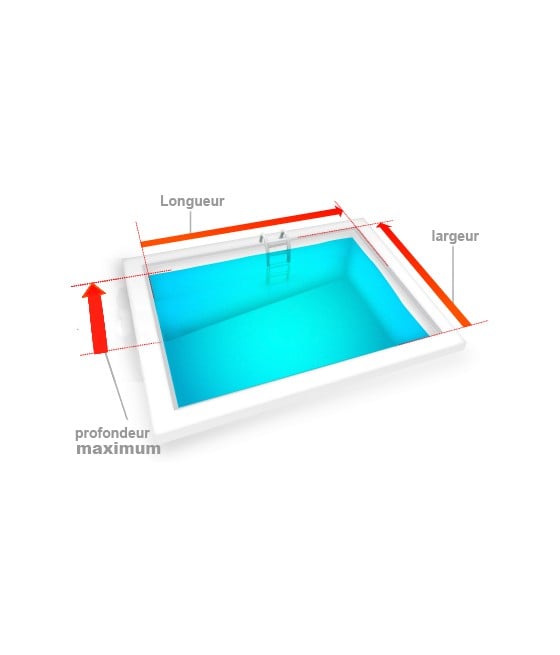 Liner piscine 75/100 Rectangulaire Pente constante bleu clair (sur mesure)