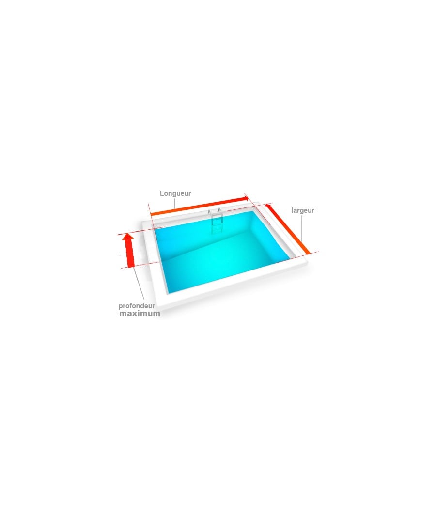 Liner piscine 75/100 Rectangulaire Pente constante bleu clair (sur mesure)