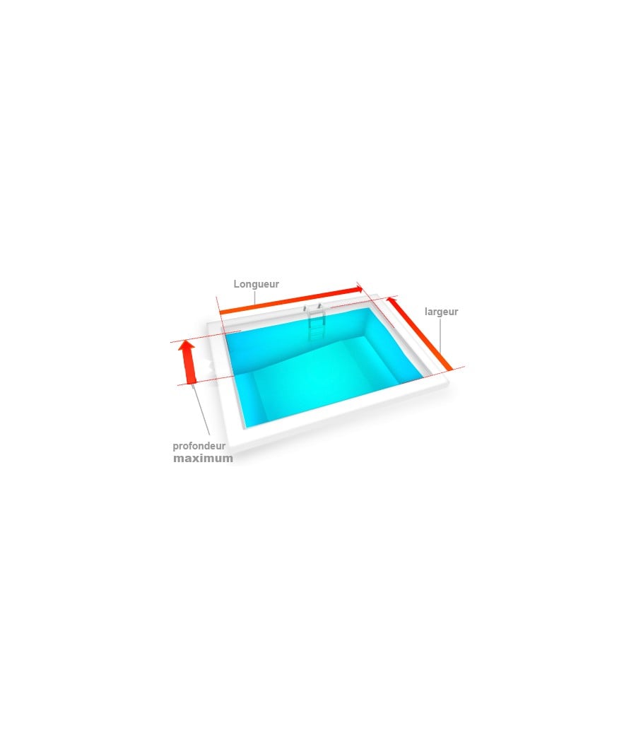 Liner piscine 75/100 Rectangulaire Pente composée type 1 bleu clair (sur mesure)