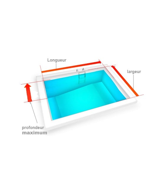 Liner piscine 75/100 Rectangulaire Pente composée type 1 bleu foncé (sur mesure)