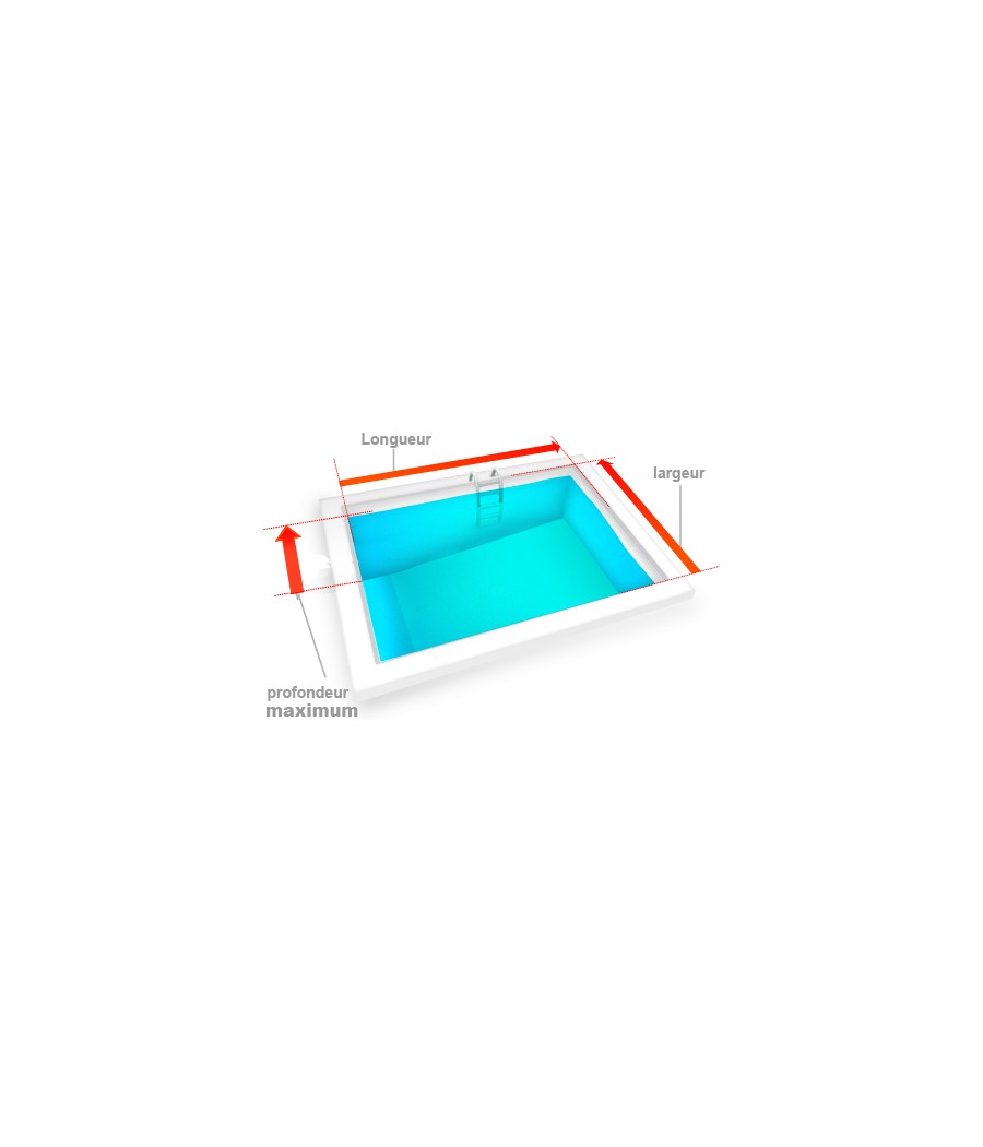 Liner piscine 75/100 Rectangulaire Pente composée type 3 bleu clair (sur mesure)