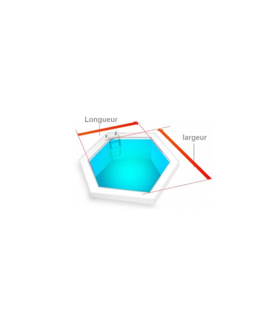 Couverture sécurité Intersup Top pour piscine enterrée hexagonale allongée (sur mesure)