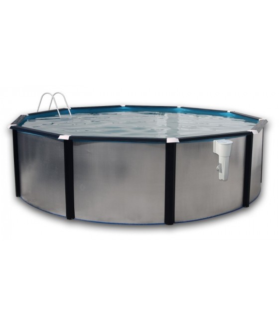 Piscine hors sol Silver D. 3.50m x 1.20m skimmer filtrant;Structure piscine hors sol Silver noire