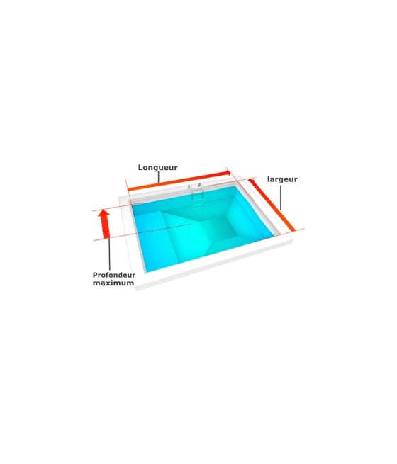 Liner piscine 75/100 Rectangulaire tronc de pyramide bleu foncé (sur mesure)