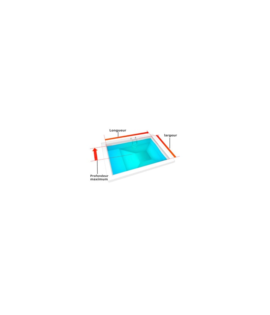 Liner 75/100 turquoise pour piscine Rectangulaire Tronc de pyramide (sur mesure)
