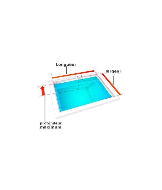 Liner piscine 75/100 Rectangulaire fosse à plonger et marche de sécurité vert turquoise (sur mesure)