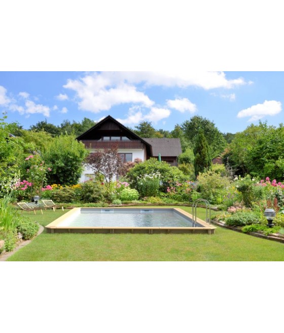 Piscine bois rectangulaire 6.00 x 3.00m x 1.33m avec liner bleu foncé;Piscine bois rectangulaire 6.00 x 3.00m x 1.33m avec liner