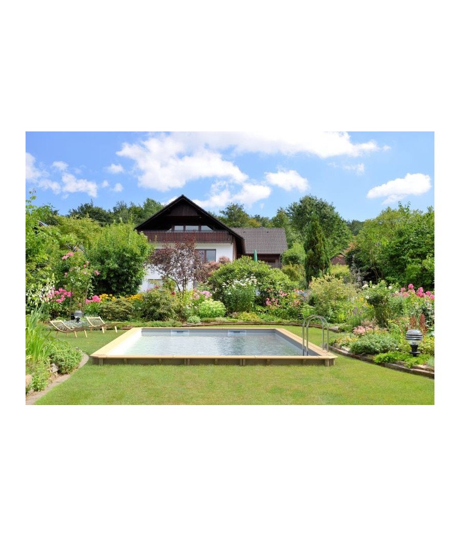 Piscine bois rectangulaire 6.00 x 3.00m x 1.33m avec liner bleu foncé;Piscine bois rectangulaire 6.00 x 3.00m x 1.33m avec liner