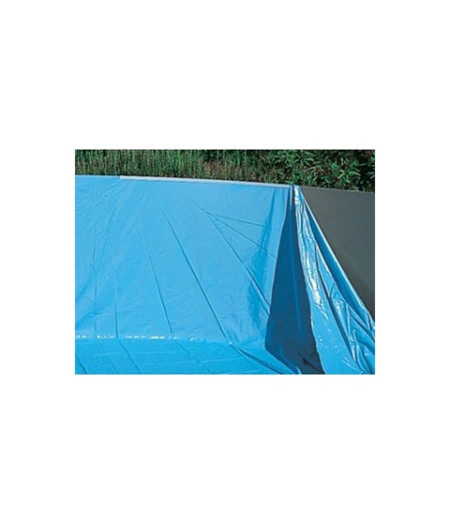 Liner piscine hors sol Ovale 5.50 x 3.70m H 1.20 à 1.32m overlap bleu 50/100