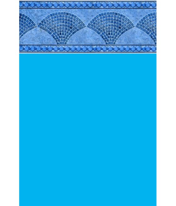 Liner Piscine 75/100 Bleu foncé avec frise Keops bleu ovale 5.00 x 3.00 H 1.20m