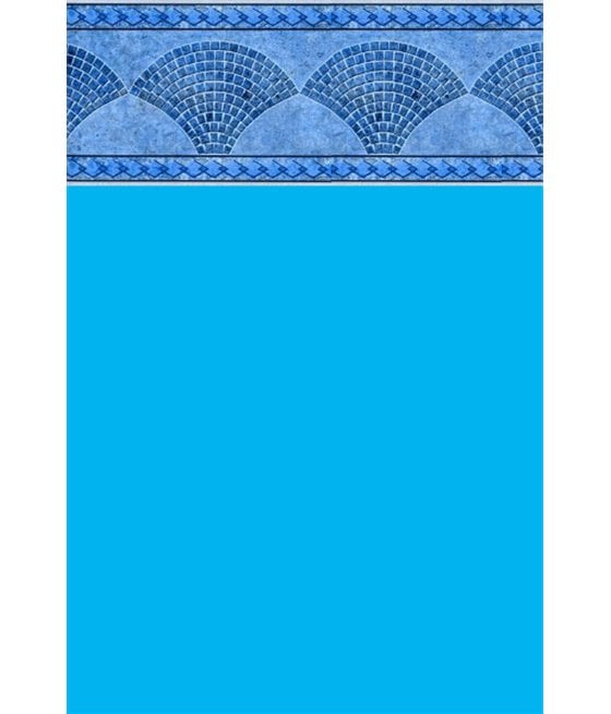 Liner Piscine 75/100 Bleu foncé avec frise Keops bleu ovale 5.00 x 3.00 H 1.32m