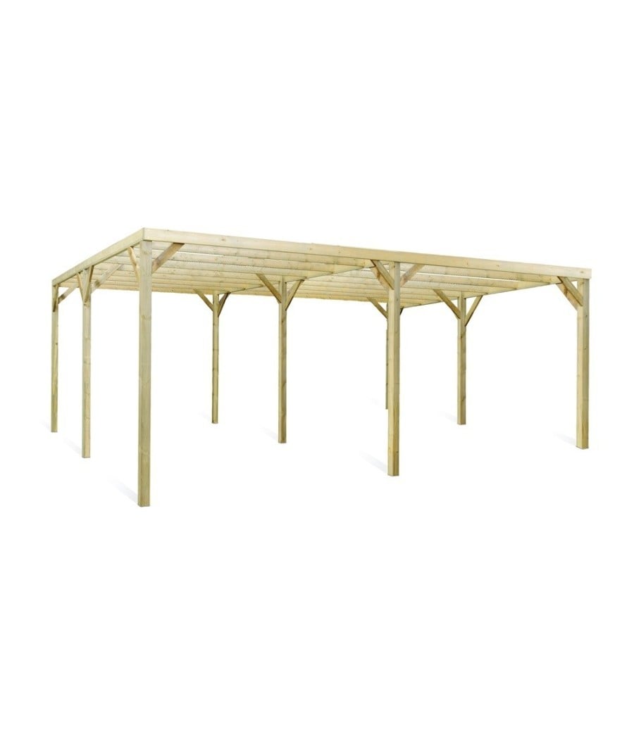 Carport en bois Monza Due pour 2 voitures - L 600 x lg 500 x H 241 cm