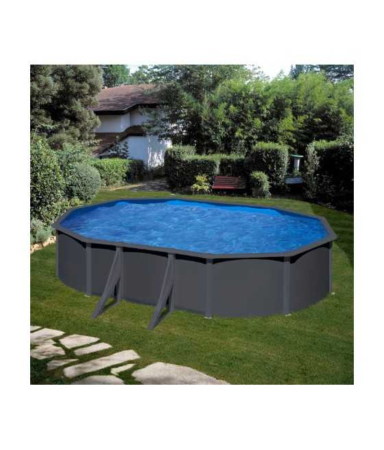 Piscine hors sol acier anthracite Louko 500 x 300