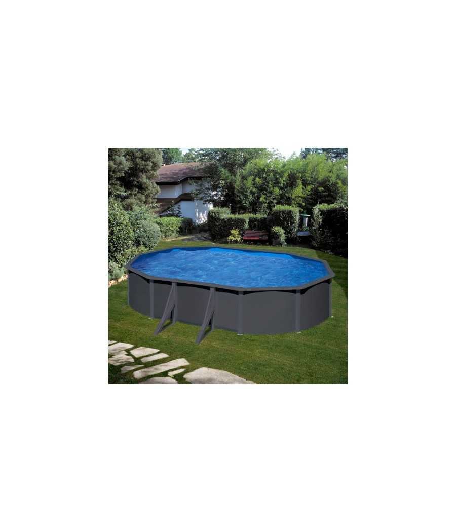 Piscine hors sol acier anthracite Louko 500 x 300