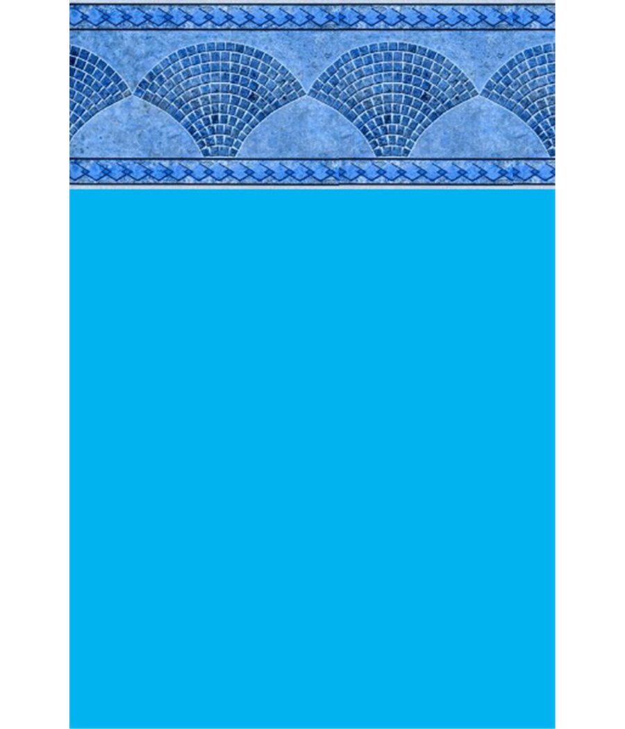 Liner Piscine 75/100 Bleu foncé avec frise Keops bleu Dia 5.50m H 1.32m