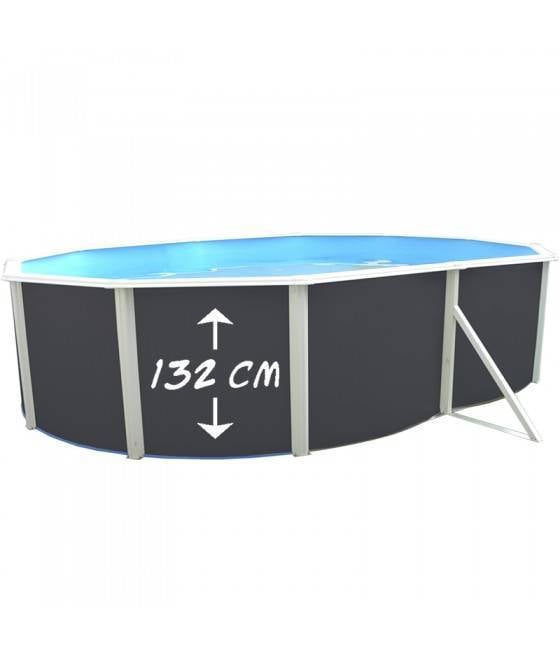 Piscine hors sol ovale Anthracite PRESTIGE 5.50m x 3.66m x H1.32m