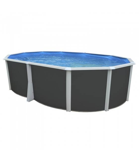 Piscine hors sol Ovale Ibiza Compact anthracite 5.50m x 3.66m H1.32m
