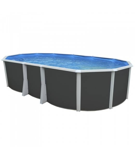 Piscine hors sol Ovale Ibiza Compact anthracite 6.40m x 3.66m H1.32m