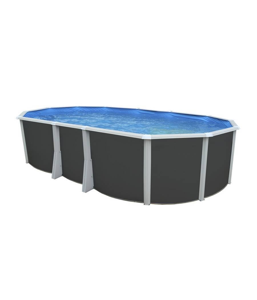 Piscine hors sol Ovale Ibiza Compact anthracite 6.40m x 3.66m H1.32m