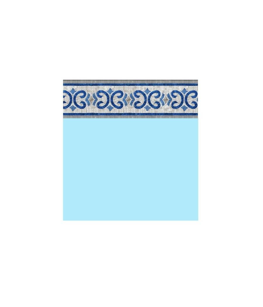 Liner 75/100 Rectangulaire Fond Plat bleu clair frise oxford (sur mesure)