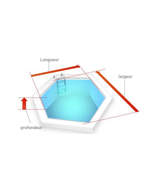 Liner piscine 75/100 turquoise pour piscine Hexagonale (sur mesure)