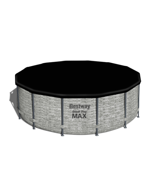 Piscine hors sol ronde Steel Pro Max™ 427 x 122 cm motif pierres grises