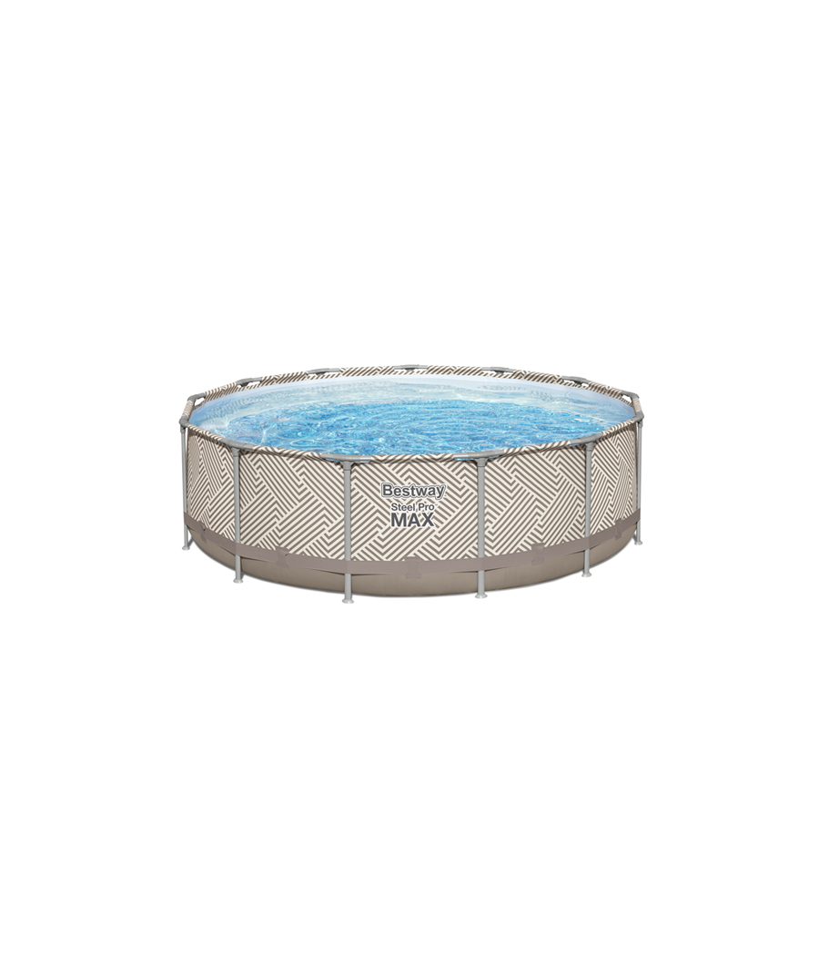 Piscine tubulaire ronde Bestway Power Steel D. 3.96m H 1.07m motif rayé