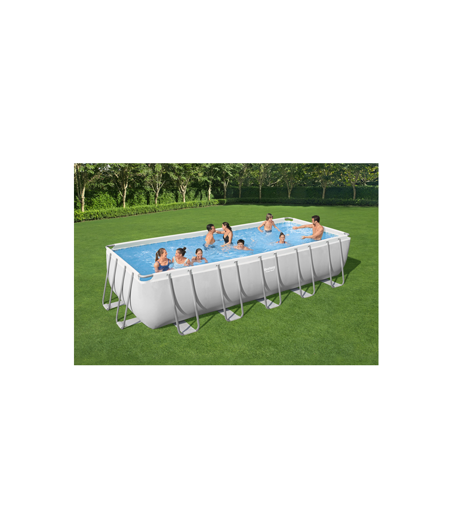 Piscine hors sol rectangle Bestway Power Steel™ 640 x 274 x 132 cm gris clair