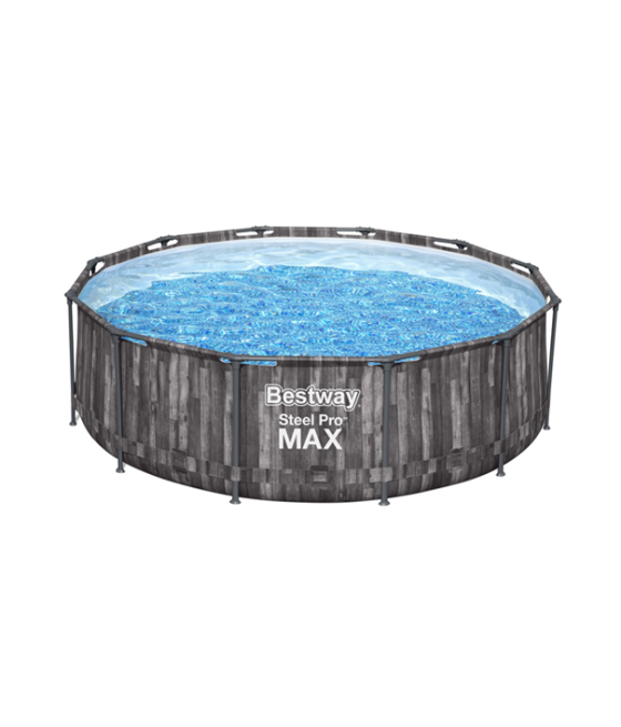 Piscine hors sol ronde Bestway Steel Pro Max™ 366 x 100 cm décor bois