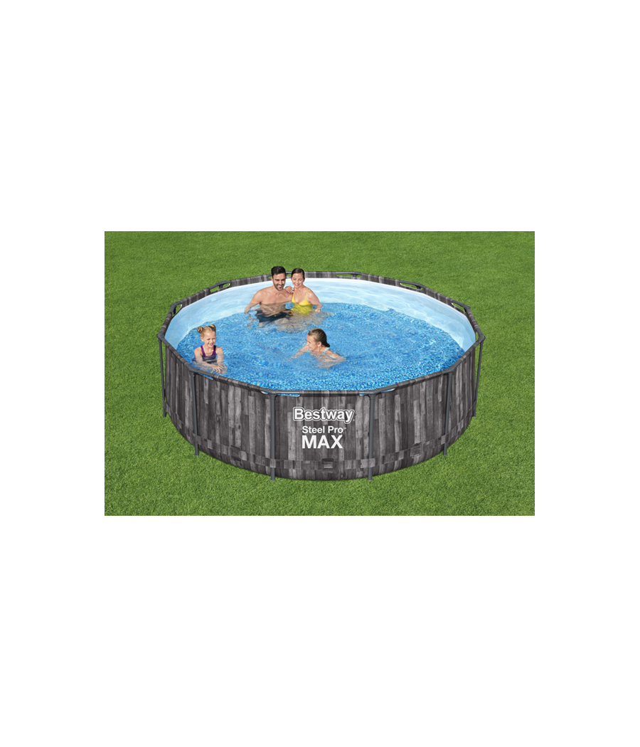 Piscine hors sol ronde Bestway Steel Pro Max™ 366 x 100 cm décor bois