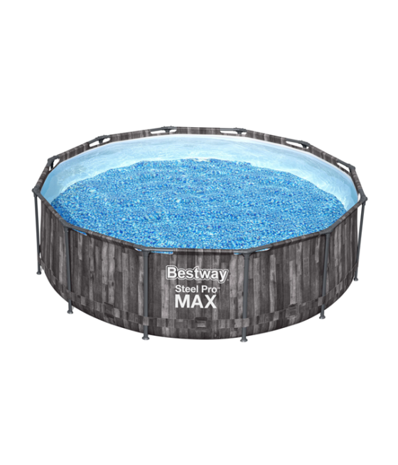 Piscine hors sol ronde Bestway Steel Pro Max™ 366 x 100 cm décor bois