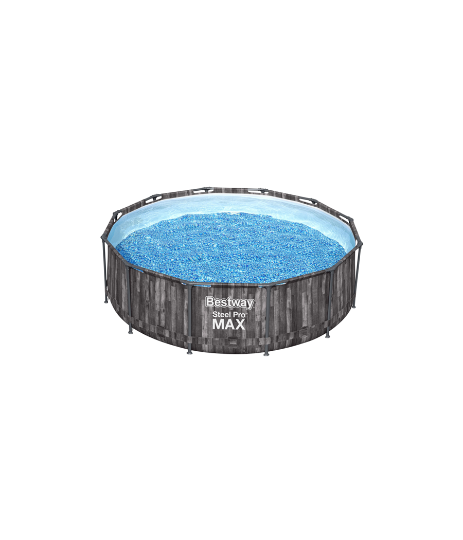 Piscine hors sol ronde Bestway Steel Pro Max™ 366 x 100 cm décor bois