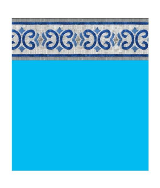 Liner Piscine 75/100 Bleu foncé avec frise Oxford ovale 5.50 x 3.70 H 1.20m