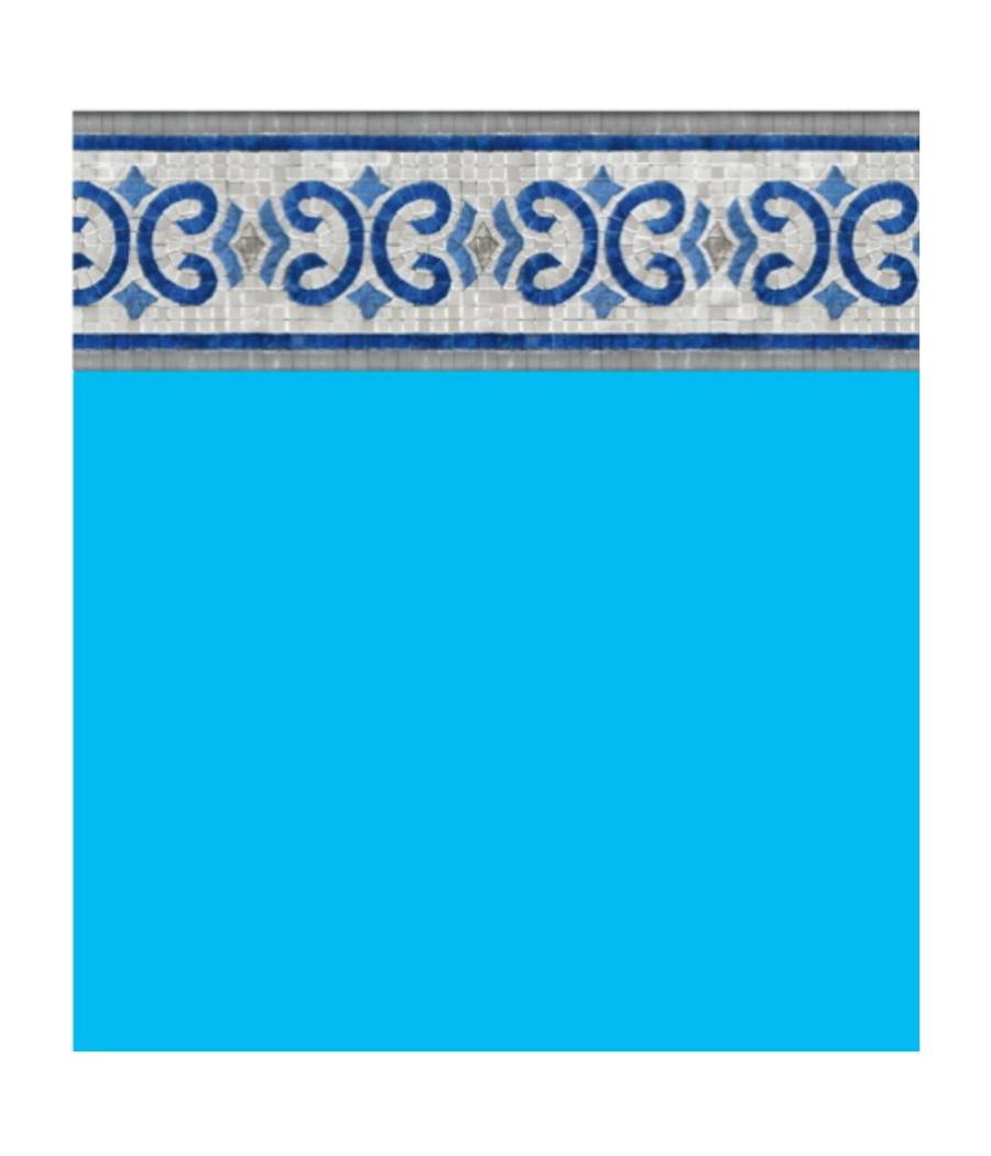 Liner Piscine 75/100 Bleu foncé avec frise Oxford ovale 5.50 x 3.70 H 1.20m