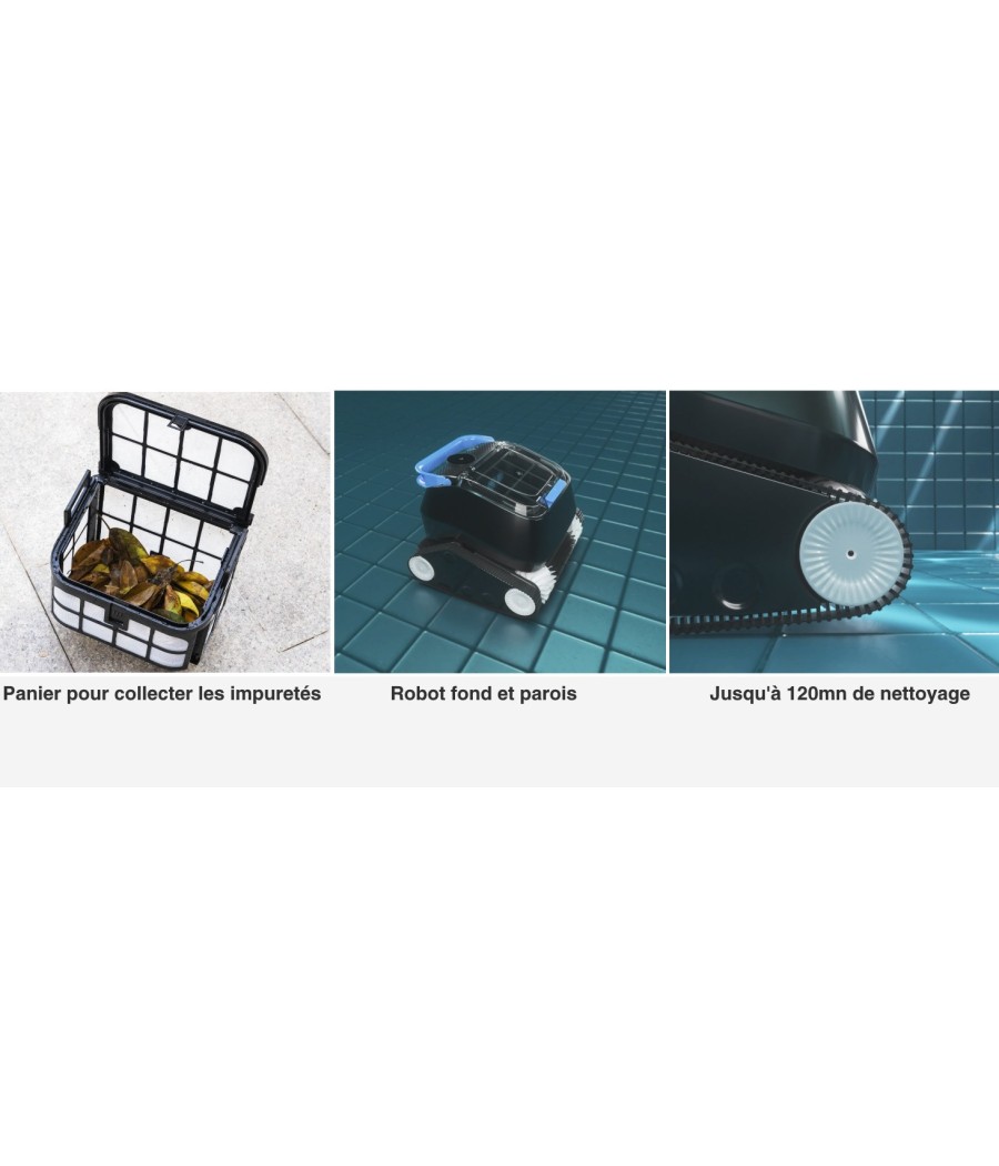 Robot piscine sans fil extérieur à la piscine 8STREME 7311 avec batterie rechargeable