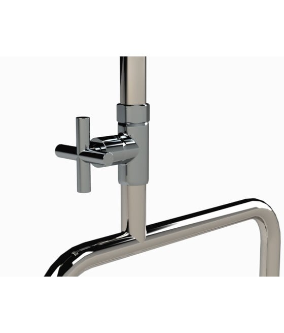 Détail de douche extérieure en inox PACIFIC