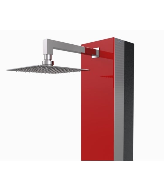 Pommeau de douche solaire verre et inox SABA