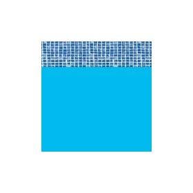 Liner piscine sur mesure bleu foncé avec frise mosaïque pour piscine ovale