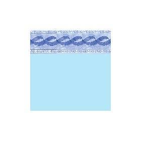 Liner piscine sur mesure bleu clair avec frise olympia pour piscine octogonale allongee
