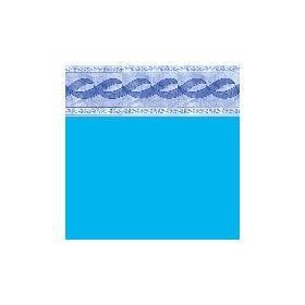 Liner piscine sur mesure bleu foncé avec frise olympia pour piscine octogonale allongee