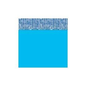 Liner piscine sur mesure bleu foncé avec frise mosaïque pour piscine rectangulaire avec fosse à plonger sur piscineo.com