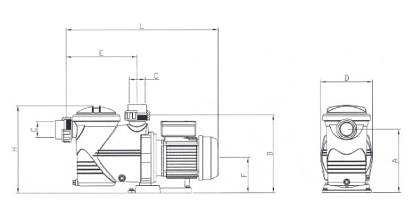 Dimensions pompe Niagara 0.50cv