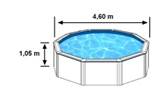 Dimensions plan d'eau piscine hors sol GRE KIT460ECOE